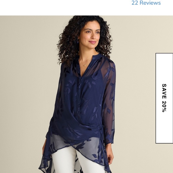 Silk Convertible Shirt. Hi-lo super light and silky. NWT. Size L. Black - Picture 9 of 10